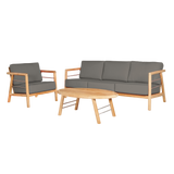 Aalto Teak Charcoal Outdoor Club Chair with Sunbrella® Cushion - Ornate Home