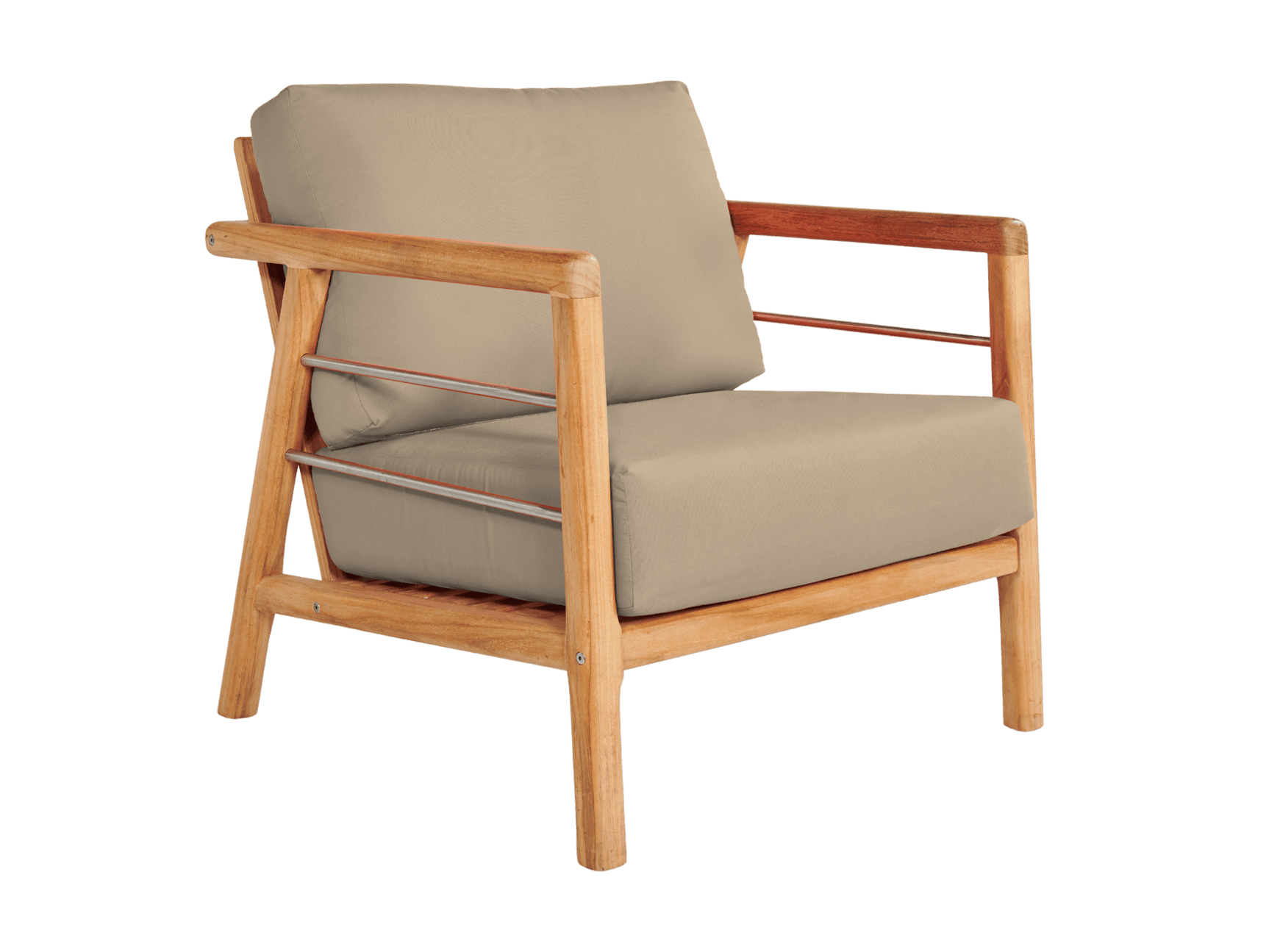 Aalto Teak Fawn Outdoor Club Chair with Sunbrella® Cushion - Ornate Home