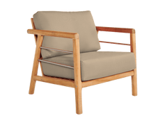 Aalto Teak Fawn Outdoor Club Chair with Sunbrella® Cushion - Ornate Home