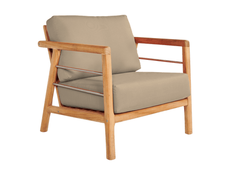 Aalto Teak Fawn Outdoor Club Chair with Sunbrella® Cushion - Ornate Home