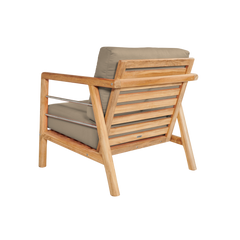 Aalto Teak Fawn Outdoor Club Chair with Sunbrella® Cushion - Ornate Home