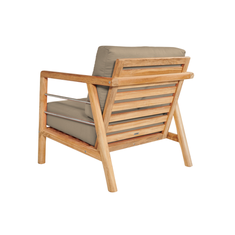 Aalto Teak Fawn Outdoor Club Chair with Sunbrella® Cushion - Ornate Home