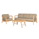 Aalto Teak Fawn Outdoor Club Chair with Sunbrella® Cushion - Ornate Home