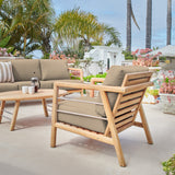 Aalto Teak Fawn Outdoor Club Chair with Sunbrella® Cushion - Ornate Home