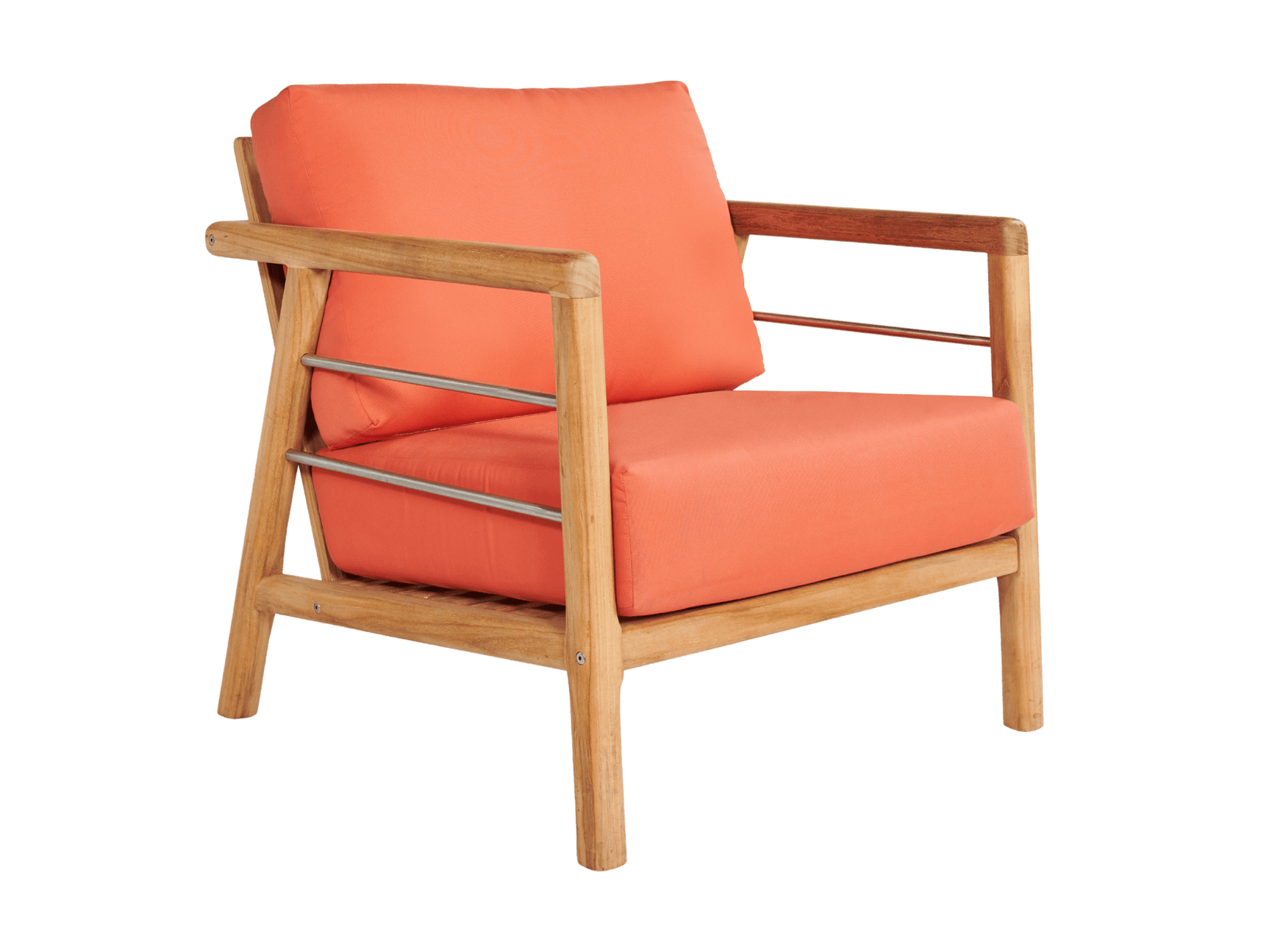 Aalto Teak Melon Outdoor Club Chair with Sunbrella® Cushion - Ornate Home