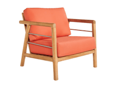 Aalto Teak Melon Outdoor Club Chair with Sunbrella® Cushion - Ornate Home