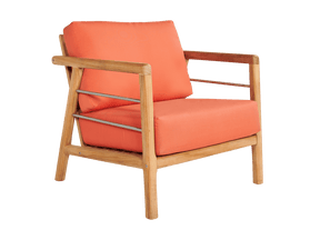 Aalto Teak Melon Outdoor Club Chair with Sunbrella® Cushion - Ornate Home