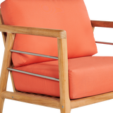 Aalto Teak Melon Outdoor Club Chair with Sunbrella® Cushion - Ornate Home