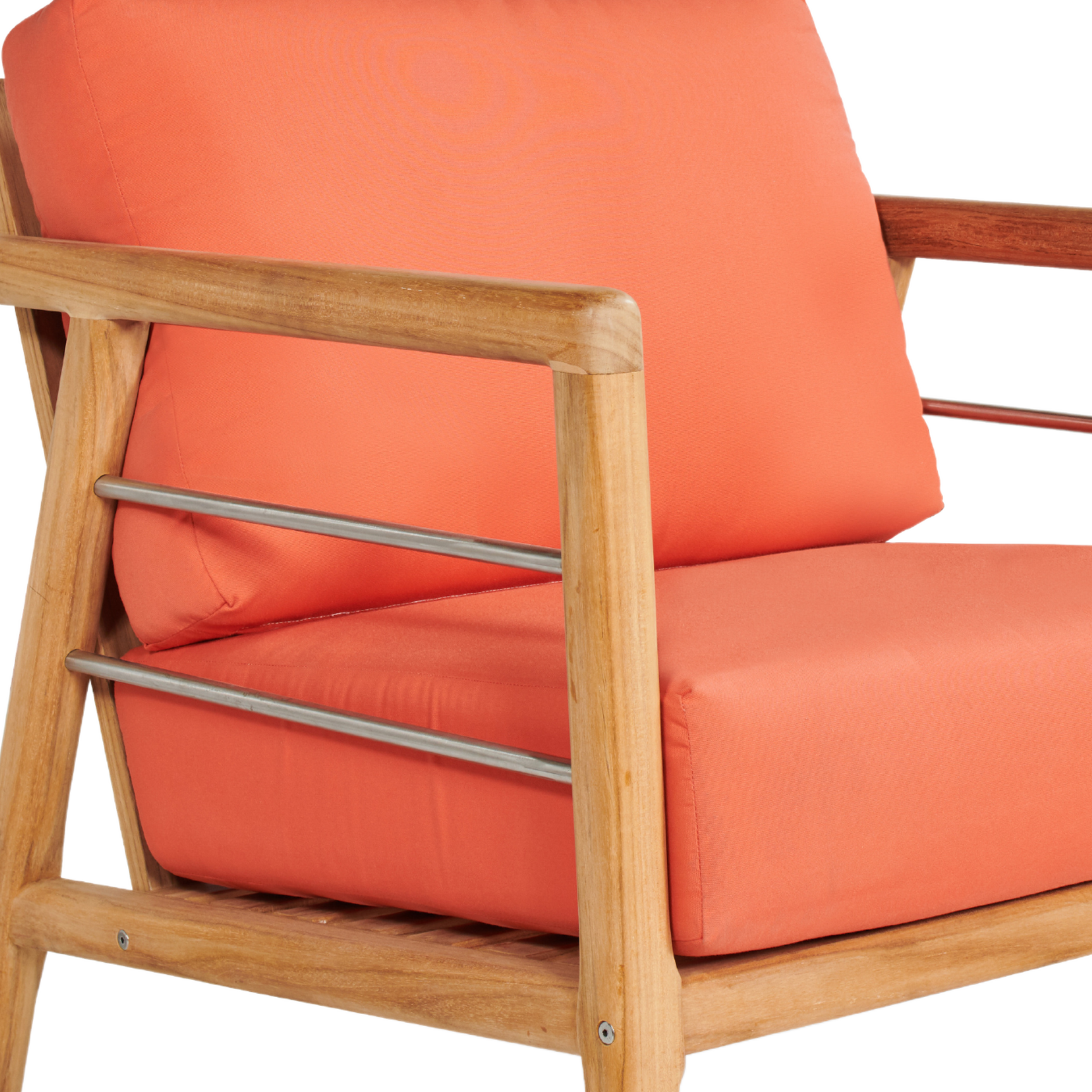 Aalto Teak Melon Outdoor Club Chair with Sunbrella® Cushion - Ornate Home