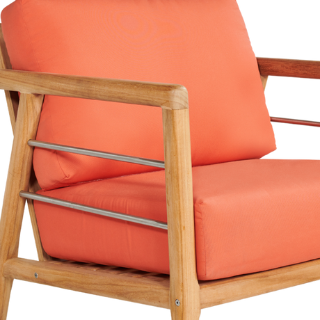 Aalto Teak Melon Outdoor Club Chair with Sunbrella® Cushion - Ornate Home