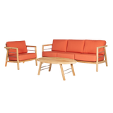 Aalto Teak Melon Outdoor Club Chair with Sunbrella® Cushion - Ornate Home