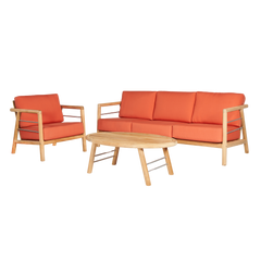 Aalto Teak Melon Outdoor Club Chair with Sunbrella® Cushion - Ornate Home