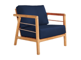 Aalto Teak Navy Outdoor Club Chair with Sunbrella® Cushion - Ornate Home