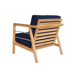 Aalto Teak Navy Outdoor Club Chair with Sunbrella® Cushion - Ornate Home