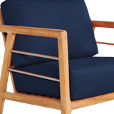 Aalto Teak Navy Outdoor Club Chair with Sunbrella® Cushion - Ornate Home