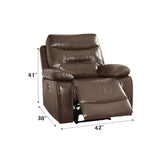 Aashi Brown Faux Leather Power Recliner - Ornate Home