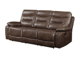 Aashi Brown Leather Gel Match Sofa (Motion) - Ornate Home