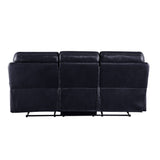 Aashi Navy LeatherGel Match Manual Reclining Sofa - Ornate Home