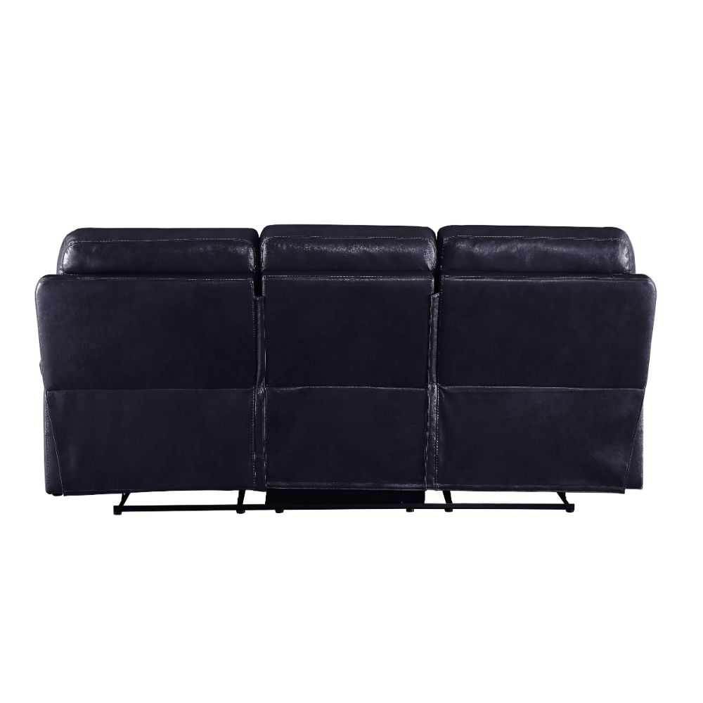 Aashi Navy LeatherGel Match Manual Reclining Sofa - Ornate Home