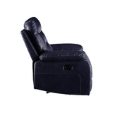 Aashi Navy LeatherGel Match Manual Reclining Sofa - Ornate Home