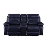 Aashi Navy Reclining Loveseat - Ornate Home