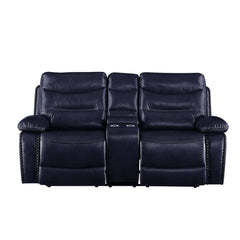 Aashi Navy Reclining Loveseat - Ornate Home