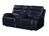Aashi Navy Reclining Loveseat - Ornate Home