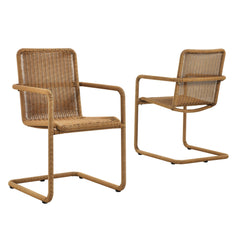 Abacus Natural Outdoor Patio Wicker Dining Chairs (Set of 2) - Ornate Home