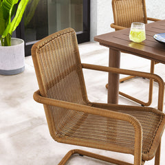 Abacus Natural Outdoor Patio Wicker Dining Chairs (Set of 2) - Ornate Home
