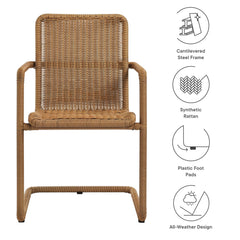 Abacus Natural Outdoor Patio Wicker Dining Chairs (Set of 2) - Ornate Home