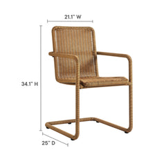 Abacus Natural Outdoor Patio Wicker Dining Chairs (Set of 2) - Ornate Home