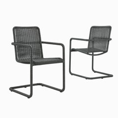 Abacus Slate Outdoor Patio Wicker Dining Chairs (Set of 2) - Ornate Home