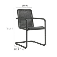 Abacus Slate Outdoor Patio Wicker Dining Chairs (Set of 2) - Ornate Home