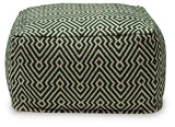 Abacy Green/Ivory Pouf (Online Special Price) - Ornate Home
