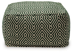 Abacy Green/Ivory Pouf - Ornate Home