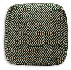 Abacy Green/Ivory Pouf - Ornate Home