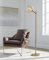 Abanson Gold Floor Lamp w/ Glass Shade (Online Special Price) - Ornate Home