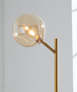 Abanson Gold Floor Lamp w/ Glass Shade (Online Special Price) - Ornate Home
