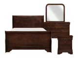 Abbeville Brown Cherry 4-piece Queen Bedroom Set - Ornate Home