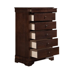 Abbeville Brown Cherry 5pc Bedroom Set - Ornate Home