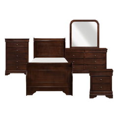 Abbeville Brown Cherry 5pc Bedroom Set - Ornate Home