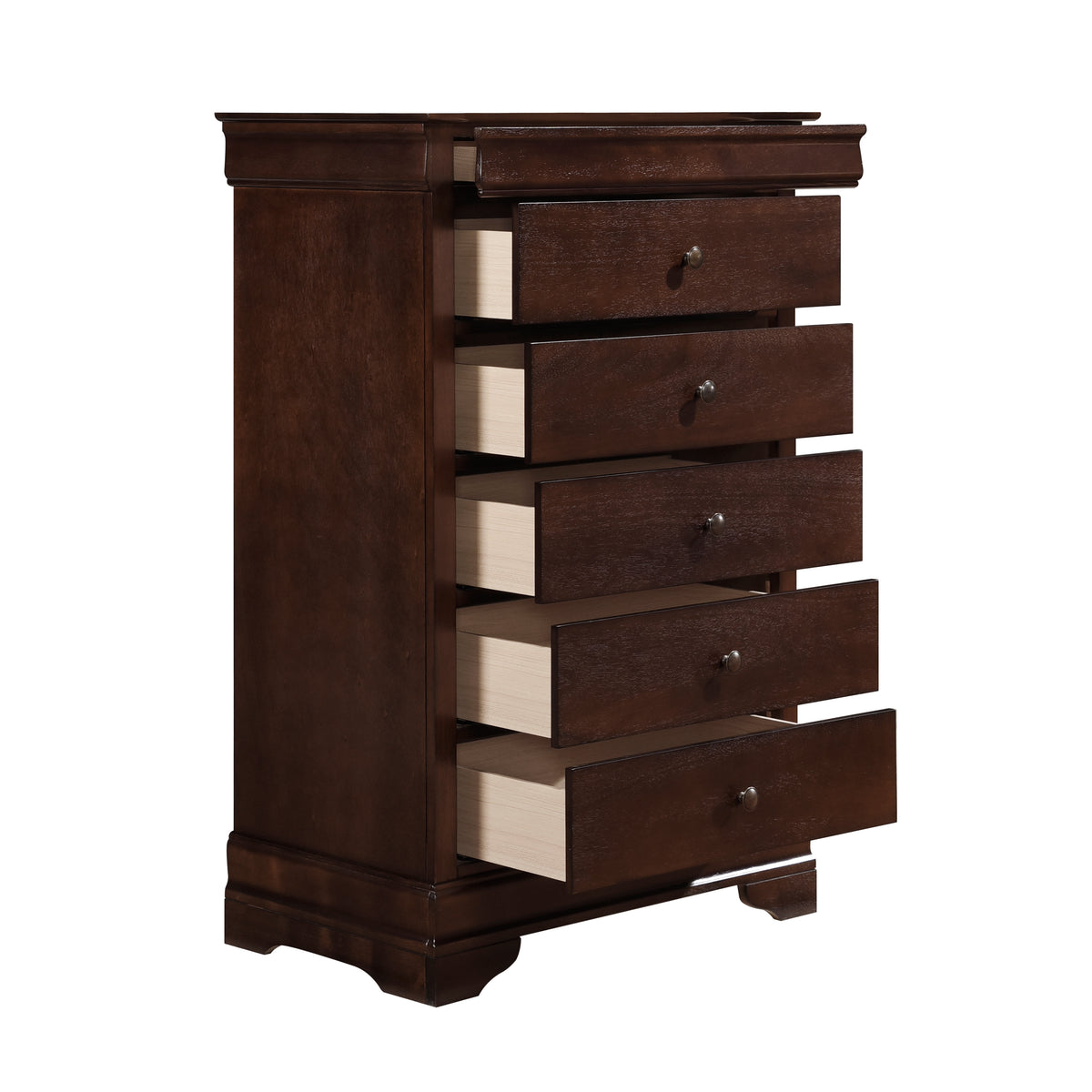 Abbeville Brown Cherry 5pc Bedroom Set - Ornate Home