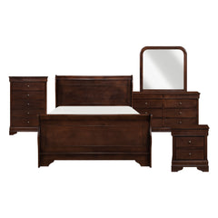 Abbeville Brown Cherry 5pc Bedroom Set - Ornate Home