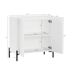Abbey Accent Cabinet in White - Ornate Home