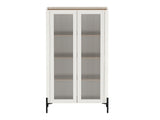 Abbey Décor Glass Cabinet in Maple and Off White - Ornate Home