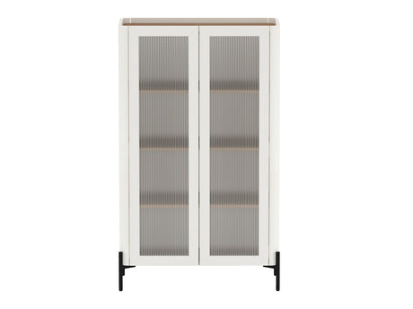 Abbey Décor Glass Cabinet in Maple and Off White - Ornate Home