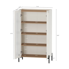 Abbey Décor Glass Cabinet in Maple and Off White - Ornate Home
