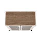 Abbey Décor Glass Cabinet in Maple and Off White - Ornate Home