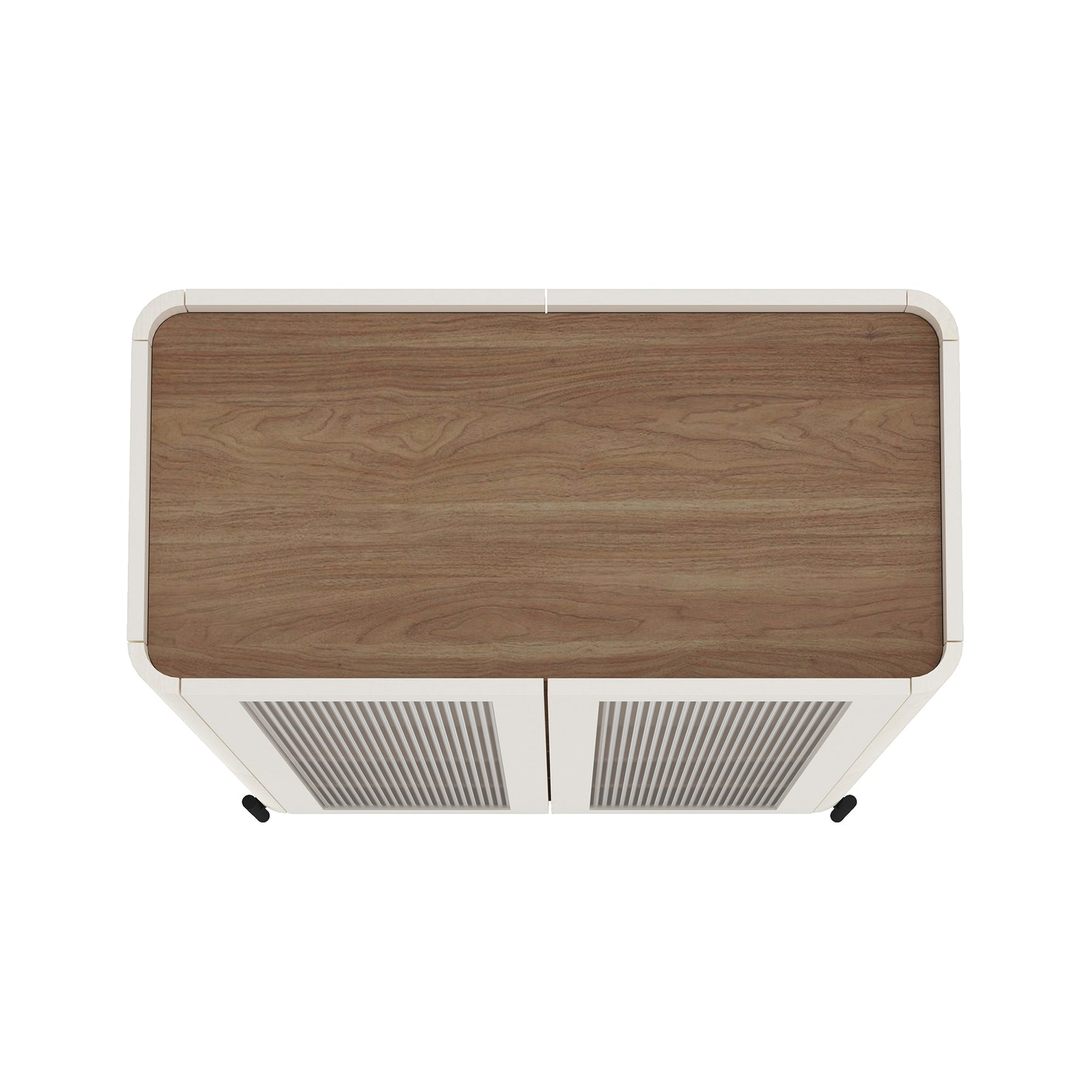 Abbey Décor Glass Cabinet in Maple and Off White - Ornate Home