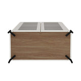 Abbey Décor Glass Cabinet in Maple and Off White - Ornate Home